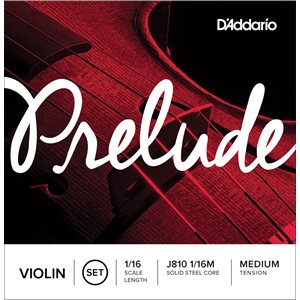 D'ADDARIO PRELUDE VIOLIN STRING SET, 1/16 SCALE, MEDIUM TENSION