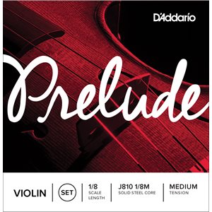 D'ADDARIO PRELUDE VIOLIN STRING SET, 1/8 SCALE, MEDIUM TENSION