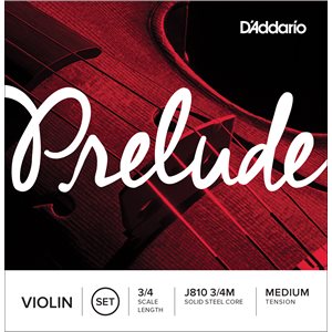 D'ADDARIO PRELUDE VIOLIN STRING SET, 3/4 SCALE, MEDIUM TENSION