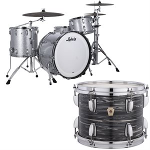 LUDWIG CLASSIC OAK PRO BEAT 3PCS SHELL PACK VINTAGE BLACK OYSTER 14X24 9X13 16X16