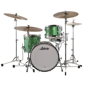 LUDWIG CLASSIC MAPLE DOWNBEAT 3 MORCEAUX SHELL PACK GREEN SPARKLE 14X20 8X12 14X14