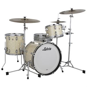 LUDWIG CLASSIC MAPLE DOWNBEAT 3 MORCEAUX SHELL PACK VINTAGE WHITE MARINE PRL 14X20 8X12 14X14