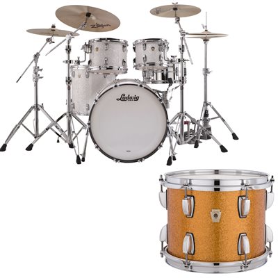 LUDWIG CLASSIC MAPLE MOD 4 MORCEAUX SHELL PACK GOLD SPARKLE 18X22 8X10 9X12 16X16