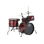 LUDWIG POCKET KIT SERIES 4PCS SHELL PACK RED WINE SPARKLE (16BD, 10T, 13T, 12SD) W/HARDWARE, CYMBALS AND THRONE
