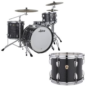 LUDWIG LEGACY MAHOGANY FAB 3 MORCEAUX SHELL PACK BLACK SPARKLE 14X22 9X13 16X16
