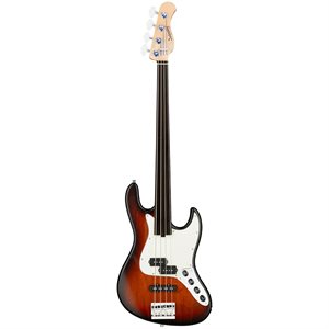 SADOWSKY METROLINE 21-FRET VINTAGE P/J BASS, SWAMP ASH BODY, 4 CORDES FRETLESS - ALMOND SUNBURST TRANSPARENT SATIN