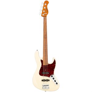 SADOWSKY METROEXPRESS 21-FRET VINTAGE J/J BASS 4 CORDES FRETLESS AVEC LIGNES SOLID OLYMPIC WHITE HIGH POLISH