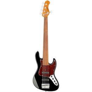 SADOWSKY METROEXPRESS 21-FRET VINTAGE J/J BASS 5 CORDES FRETLESS SOLID BLACK HIGH POLISH