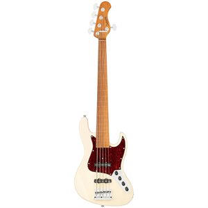 SADOWSKY METROEXPRESS 21-FRET VINTAGE J/J BASS 5 CORDES FRETLESS AVEC LIGNES SOLID OLYMPIC WHITE HIGH POLISH