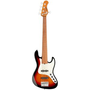 SADOWSKY METROEXPRESS 21-FRET VINTAGE J/J BASS 5 CORDES FRETLESS AVEC LIGNES TOBACCO SUNBURST TRANSPARENT HIGH POLISH