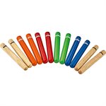 MEINL NINO502-MC MULTI-COLORED CLAVES PAIR 6-PACK