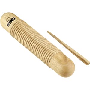 MEINL NINO555 WOOD GUIRO NATURAL W/WOODEN SCRAPER