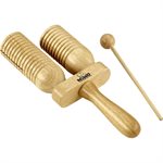 MEINL NINO560 WOOD A-GO-GO'S 2 ROWS W/WOODEN BEATER