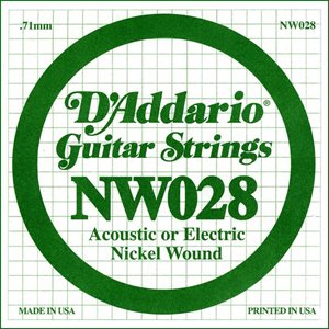 D'ADDARIO NW028 NICKEL WOUND ELECTRIC GUITAR SINGLE STRING .028