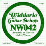D'ADDARIO NW042 NICKEL WOUND ELECTRIC GUITAR SINGLE STRING .042