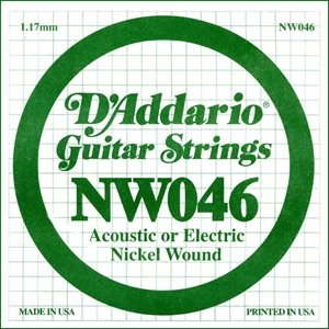 D'ADDARIO NW046 NICKEL WOUND CORDE À L'UNITÉ GUITARE ÉLECTRIQUE .046
