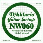 D'ADDARIO NW060 NICKEL WOUND ELECTRIC GUITAR SINGLE STRING .060