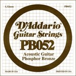 D'ADDARIO PB052 PHOSPHOR BRONZE WOUND CORDE À L'UNITÉ GUITARE ACOUSTIQUE .052