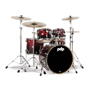 PACIFIC DRUMS PDCM2215RB CONCEPT MAPLE 5PCS SHELL PACK RED TO BLACK CHROME HARDWARE