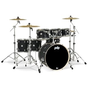 PACIFIC DRUMS PDCM2217BK CONCEPT MAPLE SATIN BLACK CR HW 7PCS SHELL PACK