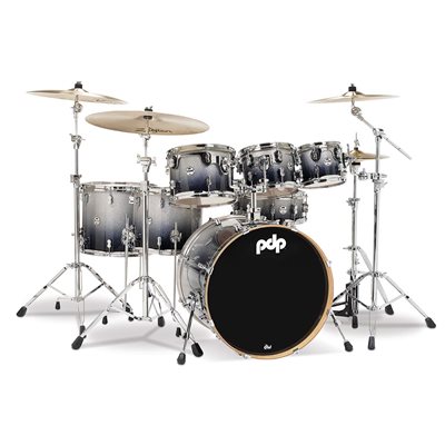 PACIFIC DRUMS PDCM2217SB CONCEPT SILVER TO BLACK BURST CHROME HW 7 MORCEAUX SHELL PACK PACIFIC DRUMS PDCM2217SB CONCEPT SILVER TO BLACK BURST CHROME HW 7 MORCEAUX SHELL PACK
