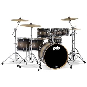 PACIFIC DRUMS PDCM2217SCB CONCEPT SATIN CHARCOAL BUSRT CHROME HW 7PCS SHELL PACK