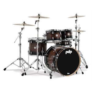 PACIFIC DRUMS PDCMX2215WC CONCEPT EXOTIC 5 MORCEAUX SHELL PACK WALNUT TO CHARCOAL BURST (22, 10, 12, 16, 14)
