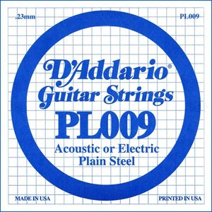 D'ADDARIO PL009 PLAIN STEEL GUITAR SINGLE STRING .009