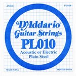 D'ADDARIO PL010 PLAIN STEEL GUITAR SINGLE STRING .010