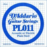 D'ADDARIO PL011 PLAIN STEEL GUITAR SINGLE STRING .011