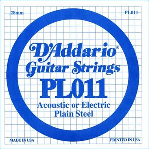 D'ADDARIO PL011 PLAIN STEEL CORDE À L'UNITÉ GUITARE .011