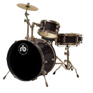 RB DRUMS RB-JR3-BK JUNIOR 3PCS SHELL PACK BLACK (1611BD, 08068T, 1005SD)