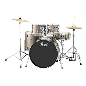 PEARL RS525SCC707 ROADSHOW 5PCS SHELL PACK BRONZE METALLIC W/HARDWARE AND CYMBALS (2216BD, 1008T, 1209T, 1616FT, 1455SD)