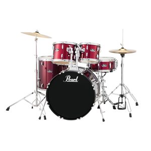 PEARL RS525SCC91 ROADSHOW 5 MORCEAUX SHELL PACK RED WINE W/HARDWARE AND CYMBALS (2216BD, 1008T, 1209T, 1616FT, 1455SD)