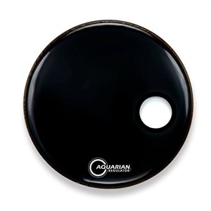 AQUARIAN REGULATOR RSM BLACK WITH OFFSET SMALL HOLE BASS DRUM 24