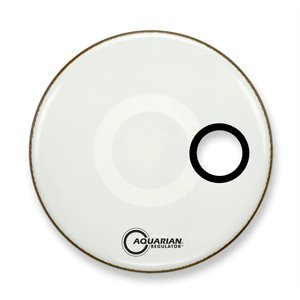 AQUARIAN REGULATOR RSM WHITE WITH OFFSET SMALL HOLE BASS DRUM 28