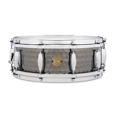 GRETSCH 5X14 HAMMERED BLACK STEEL SNARE DRUM S1-0514-BSH