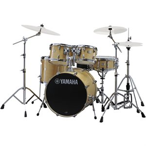 YAMAHA STAGE CUSTOM BIRCH 5PCS SHELL PACK DRUM SET - 22/14SD/16FT/12/10, 600 SERIES HARDWARE, NATURAL WOOD