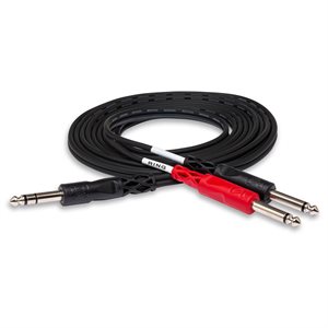 HOSA STP-202 INSERT CABLE 1/4 IN TRS À DUAL 1/4 IN TS, 2M