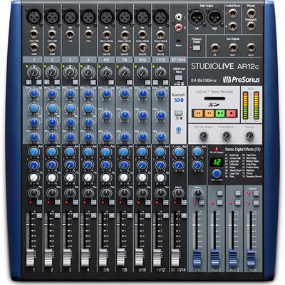 PRESONUS STUDIOLIVE AR12C 12-CHANNEL USB-C COMPATIBLE AUDIO INTERFACE / ANALOG MIXER / STEREO SD RECORDER PRESONUS STUDIOLIVE AR12C 12-CHANNEL USB-C COMPATIBLE AUDIO INTERFACE / ANALOG MIXER / STEREO SD RECORDER