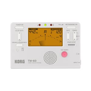 KORG TM60WH COMPACT TUNER & METRONOME, WHITE