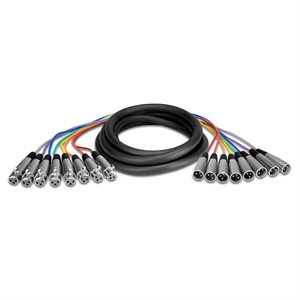 HOSA XLR-805 BALANCED SNAKE 8X XLR3F TO 8X XLR3M, 5M