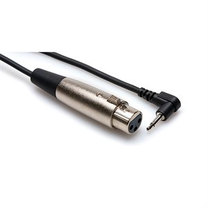 HOSA XVM-305F MICROPHONE CABLE XLR3F TO RIGHT-ANGLE 3.5 MM TS, 5-FOOT