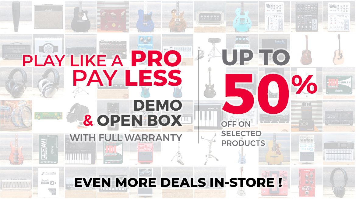 Play Like A Pro, Pay Less. Demo and Open Box Promotion.